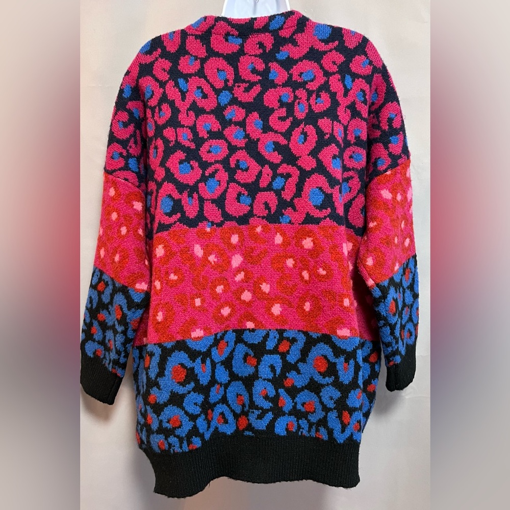 Farm Rio Women’s Mixed Leopard Cardigan Sweater Mixed Leopard Small Multicolor - Picture 6 of 15